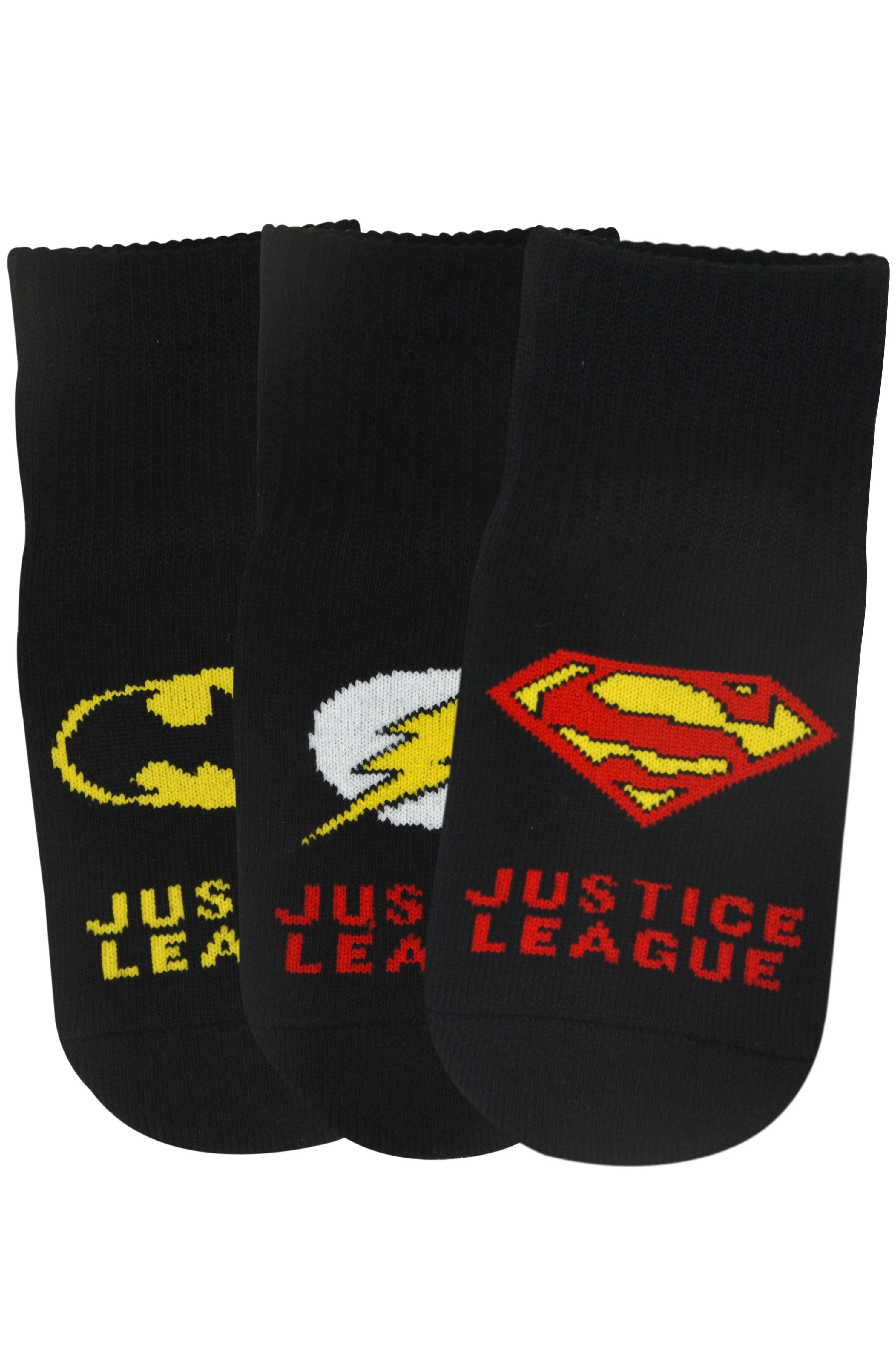 Justice League By Balenzia High Ankle Socks For Kids (Pack Of 3 Pairs/1U)